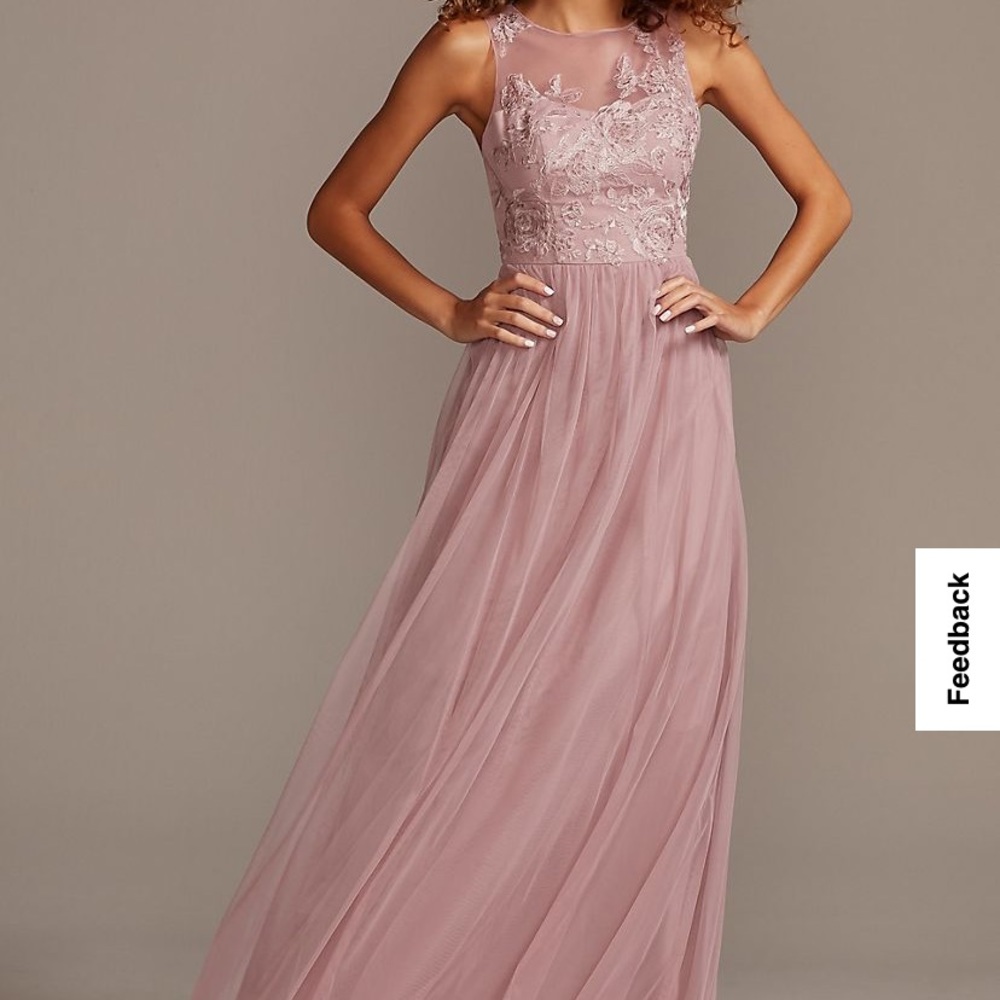 Sleeveless Embroidered Soft Net Dress